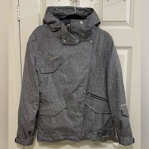 Billabong Waterproof Women’s Charcoal Ski/SnowBoard Jacket. Pockets Galore!